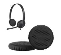kwmobile Almohadillas compatibles con Logitech H330 H340 H390 H110 H111 H600 609 Almohadillas - 2X Almohadilla de Repuesto para Auriculares en Cuero sintético