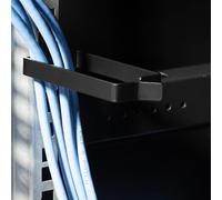 kwmobile Anilla para Organizar Cables - Set de 10x Gancho para Organización de Rack de Cables - Soportes Metálicos para Panel de Conexión de Cable - Negro