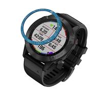 kwmobile Anillo protector adhesivo compatible con Garmin Fenix 7 - Bisel para smartwatch en azul/plata