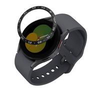kwmobile Anillo protector adhesivo compatible con Samsung Galaxy Watch 5 (40mm) - Bisel para smartwatch en negro/plata