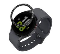 kwmobile Anillo protector adhesivo compatible con Samsung Galaxy Watch 5 (44mm) - Bisel para smartwatch en negro/plata