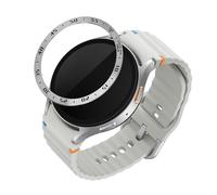 kwmobile Anillo protector adhesivo compatible con Samsung Galaxy Watch 7 44mm - Bisel para smartwatch en plata/negro