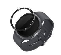 kwmobile Anillo protector adhesivo compatible con Samsung Galaxy Watch 8 (40mm) - Bisel para smartwatch en negro/plata