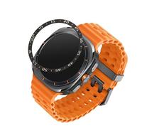 kwmobile Anillo Protector Adhesivo Compatible con Samsung Galaxy Watch Ultra 47mm - Bisel para smartwatch en Negro/Plata