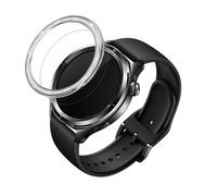 kwmobile Anillo protector adhesivo compatible con Xiaomi Watch S4 /Watch S4 eSIM/Watch S3 - Bisel para smartwatch en plata