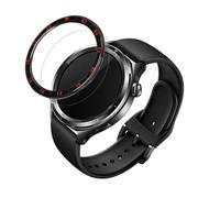 kwmobile Anillo protector adhesivo compatible con Xiaomi Watch S4 /Watch S4 eSIM/Watch S3 - Bisel para smartwatch en negro/rojo