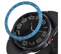 kwmobile Anillo Protector Compatible con Samsung Galaxy Watch 6 Classic 43mm - Bisel con taquímetro para smartwatch rastreador en Azul/Blanco