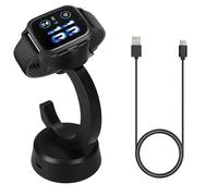 kwmobile Base de Carga Compatible con Garmin Venu Sq 2 / Venu Sq/Fenix 8 7 6 5 / Tactix 8 7 Base - Soporte para Cargar Smartwatch con Imán - con Cable Largo de 100 cm - Negro