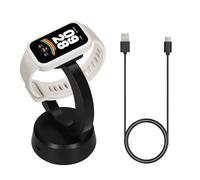 kwmobile Base de carga compatible con Xiaomi Mi Band 10/9 / 8 / 8Pro / Redmi Watch 3 Active Base - Soporte para Cargar Smartwatch con Imán - Con Cable Largo de 100 cm - negro