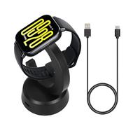 kwmobile Base de Carga Compatible con Xiaomi Redmi Watch 5 Active/Watch 5 Lite Base - Soporte para Cargar Smartwatch con Imán - con Cable Largo de 100 cm - Negro