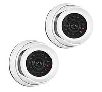 kwmobile Camara Falsa Vigilancia Exterior - 2x Cámara simulada de Seguridad con luz LED Parpadeante - 2x Cámara Disuasoria para Exterior e Interior - Blanca