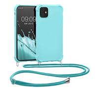kwmobile Carcasa Colgante Compatible con Apple iPhone 11 Funda con Cuerda - Funda con Correa Colgante Ajustable - Azul Claro Mate
