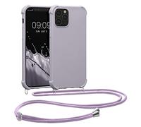 kwmobile Carcasa Colgante Compatible con Apple iPhone 12 / iPhone 12 Pro Funda con Cuerda - Funda con Correa Colgante Ajustable - Nube Violeta Mate