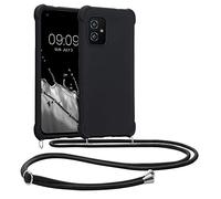 kwmobile Carcasa Colgante Compatible con ASUS Zenfone 8 Funda con Cuerda - Funda con Correa Colgante Ajustable - Negro Mate