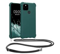 kwmobile Carcasa Colgante Compatible con Google Pixel 5 Funda con Cuerda - Funda con Correa Colgante Ajustable - petróleo Mate