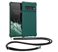 kwmobile Carcasa Colgante Compatible con Google Pixel 6 Pro Funda con Cuerda - Funda con Correa Colgante Ajustable - petróleo Mate