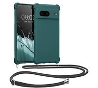 kwmobile Carcasa Colgante Compatible con Google Pixel 7 Funda con Cuerda - Funda con Correa Colgante Ajustable - petróleo Mate