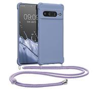 kwmobile Carcasa Colgante Compatible con Google Pixel 7 Pro Funda con Cuerda - Funda con Correa Colgante Ajustable - Lila Mate