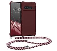 kwmobile Carcasa Colgante Compatible con Google Pixel 7 Pro Funda con Cuerda - Funda con Correa Colgante Ajustable - Violeta Burdeos Mate