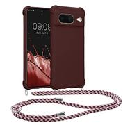 kwmobile Carcasa Colgante Compatible con Google Pixel 8 Funda con Cuerda - Funda con Correa Colgante Ajustable - Violeta Burdeos Mate
