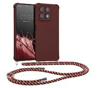 kwmobile Carcasa Colgante Compatible con Honor X8a Funda con Cuerda - Funda con Correa Colgante Ajustable - Violeta Burdeos Mate
