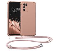 kwmobile Carcasa Colgante Compatible con OPPO A16 / A16s / A54s Funda con Cuerda - Funda con Correa Colgante Ajustable - nácar Mate