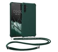 kwmobile Carcasa Colgante Compatible con Samsung Galaxy A04s Funda con Cuerda - Funda con Correa Colgante Ajustable - Verde Oscuro Mate