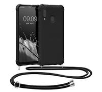kwmobile Carcasa Colgante Compatible con Samsung Galaxy A20e Funda con Cuerda - Funda con Correa Colgante Ajustable - Negro Mate