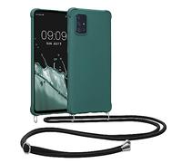 kwmobile Carcasa Colgante Compatible con Samsung Galaxy A71 Funda con Cuerda - Funda con Correa Colgante Ajustable - petróleo Mate