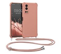 kwmobile Carcasa Colgante Compatible con Vivo Y72 5G / Y52 5G Funda con Cuerda - Funda con Correa Colgante Ajustable - nácar Mate