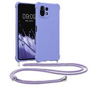 kwmobile Carcasa Colgante Compatible con Xiaomi 11 Lite (5G) NE/Mi 11 Lite (5G) Funda con Cuerda - Funda con Correa Colgante Ajustable - Lila Mate