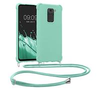 kwmobile Carcasa Colgante Compatible con Xiaomi Redmi Note 9 Funda con Cuerda - Funda con Correa Colgante Ajustable - Menta Mate