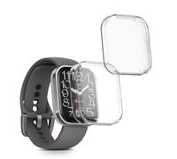 kwmobile Carcasa Compatible con 22mm Amazfit Bip 6 / Bip 5 / GTS 3 / Balance 2 Funda - 2X Protector Pantalla Completo - Ultrafino y antigolpes - Transparente