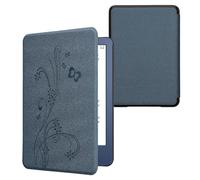 kwmobile Carcasa Compatible con Amazon Kindle (2022/2024) Funda - Funda con Tapa y Cierre magnético de Cuero sintético - Flores y Mariposas