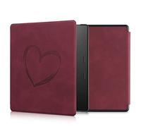 kwmobile Carcasa Compatible con Amazon Kindle Oasis 10. Generation Funda - Funda con Tapa magnética de Cuero sintético - Rojo Oscuro