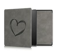 kwmobile Carcasa Compatible con Amazon Kindle Oasis 10. Generation Funda - Funda con Tapa magnética de Cuero sintético - Gris