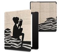 kwmobile Carcasa Compatible con Amazon Kindle Oasis 10. Generation Funda - Funda con Tapa y Cierre magnético de Cuero sintético - Chica lectora