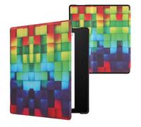 kwmobile Carcasa Compatible con Amazon Kindle Oasis 10. Generation Funda - Funda con Tapa y Cierre magnético de Cuero sintético - Cubos Colores