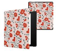 kwmobile Carcasa Compatible con Amazon Kindle Oasis 10. Generation Funda - Funda con Tapa y Cierre magnético de Cuero sintético - Amapola