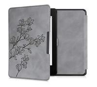 kwmobile Carcasa compatible con Amazon Kindle Paperwhite (10. Gen - 2018) funda - Funda con tapa magnética de cuero sintético - gris