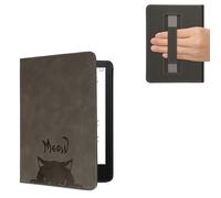 kwmobile Carcasa Compatible con Amazon Kindle Paperwhite 11. Generation 2021 - Funda e-Book con Solapa y Correa de Mano - Gato Meow