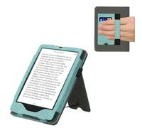 kwmobile Carcasa Compatible con Amazon Kindle Paperwhite 11. Generation 2021 Funda - Funda con Stand Agarre de Mano y Tarjetero - Menta/Gris Oscuro