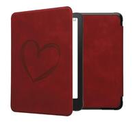 kwmobile Carcasa Compatible con Amazon Kindle Paperwhite (2024)/Colorsoft Funda - Funda con Tapa magnética de Cuero sintético - Rojo Oscuro