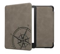 kwmobile Carcasa Compatible con Amazon Kindle Paperwhite (2024)/Colorsoft Funda - Funda con Tapa magnética de Cuero sintético - Gris