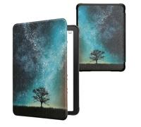kwmobile Carcasa Compatible con Amazon Kindle Paperwhite (2024)/Colorsoft Funda - Funda con Tapa y Cierre magnético de Cuero sintético - árbol y Estrellas