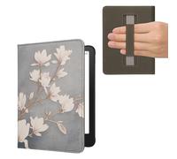 kwmobile Carcasa Compatible con Amazon Kindle Paperwhite (2024)/Colorsoft Funda - Funda e-Book con Solapa y Correa de Mano - Magnolias