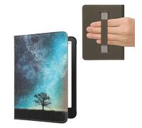 kwmobile Carcasa Compatible con Amazon Kindle Paperwhite (2024)/Colorsoft Funda - Funda e-Book con Solapa y Correa de Mano - árbol y Estrellas