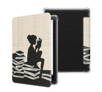 kwmobile Carcasa Compatible con Amazon Kindle Paperwhite (2024)/Colorsoft - Funda Personalizable con Parte Trasera Transparente y Tapa - Case de Cuero Sintético y TPU para E-Book