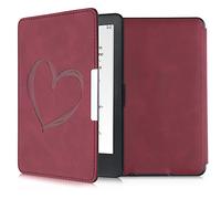 kwmobile Carcasa compatible con Amazon Kindle Paperwhite funda - Funda con tapa magnética de cuero sintético - rojo oscuro