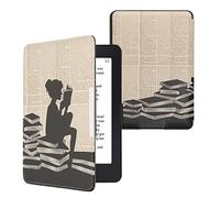 kwmobile Carcasa Compatible con Amazon Kindle Paperwhite Funda - Funda con Tapa y Cierre magnético de Cuero sintético - Chica lectora
